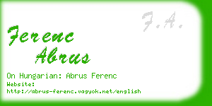 ferenc abrus business card